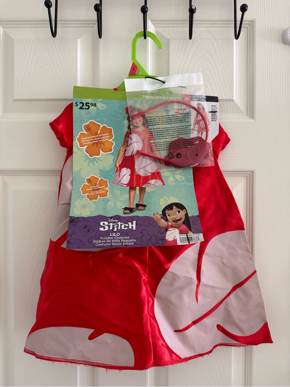 Disney Lilo Red and White Floral Toddler Costume Dress 2T